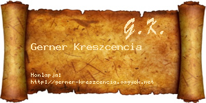 Gerner Kreszcencia névjegykártya